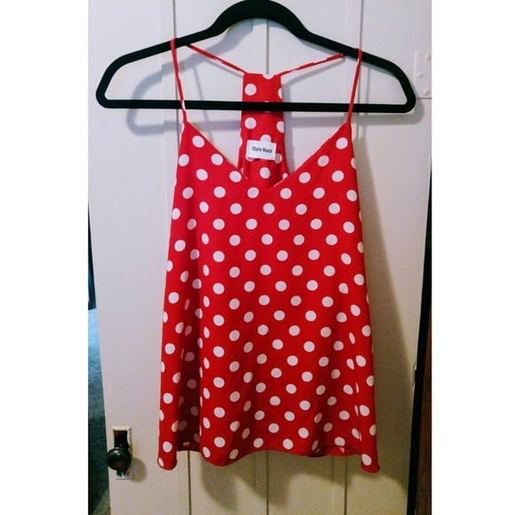 Style Rack Tops - Polka Dot Racerback Tank Style Rack Tops - Polka Dot Racerback Tank